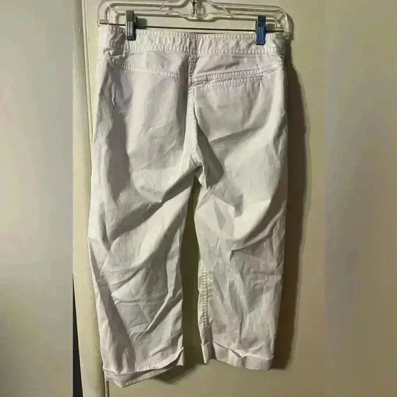 J. Jill Linen Stretch White Cropped Ankle Pants Size 2 - Picture 4 of 8